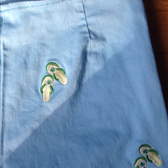 Blue flip flop capris - Picture 2 of 5